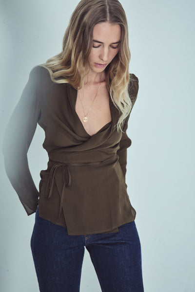 LA BLOUSE CACHE-COEUR 100% SOIE