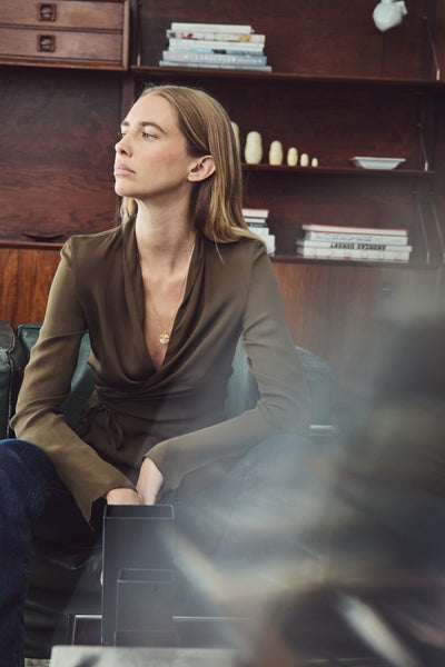 LA BLOUSE CACHE-COEUR 100% SOIE