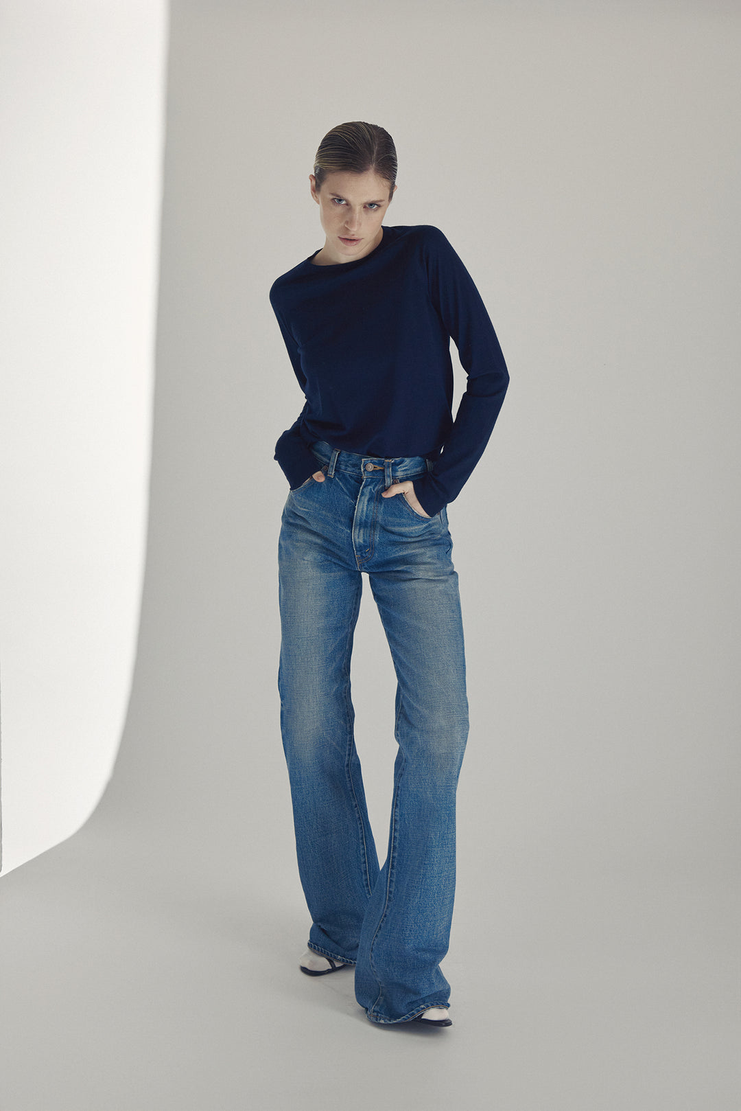 Pull L.L. Bean Femme Plus Size 2X En Laine Mérinos Bleu - Fermeture éclair, Col Montant