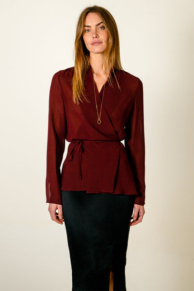 LA BLOUSE CACHE-COEUR 100% SOIE