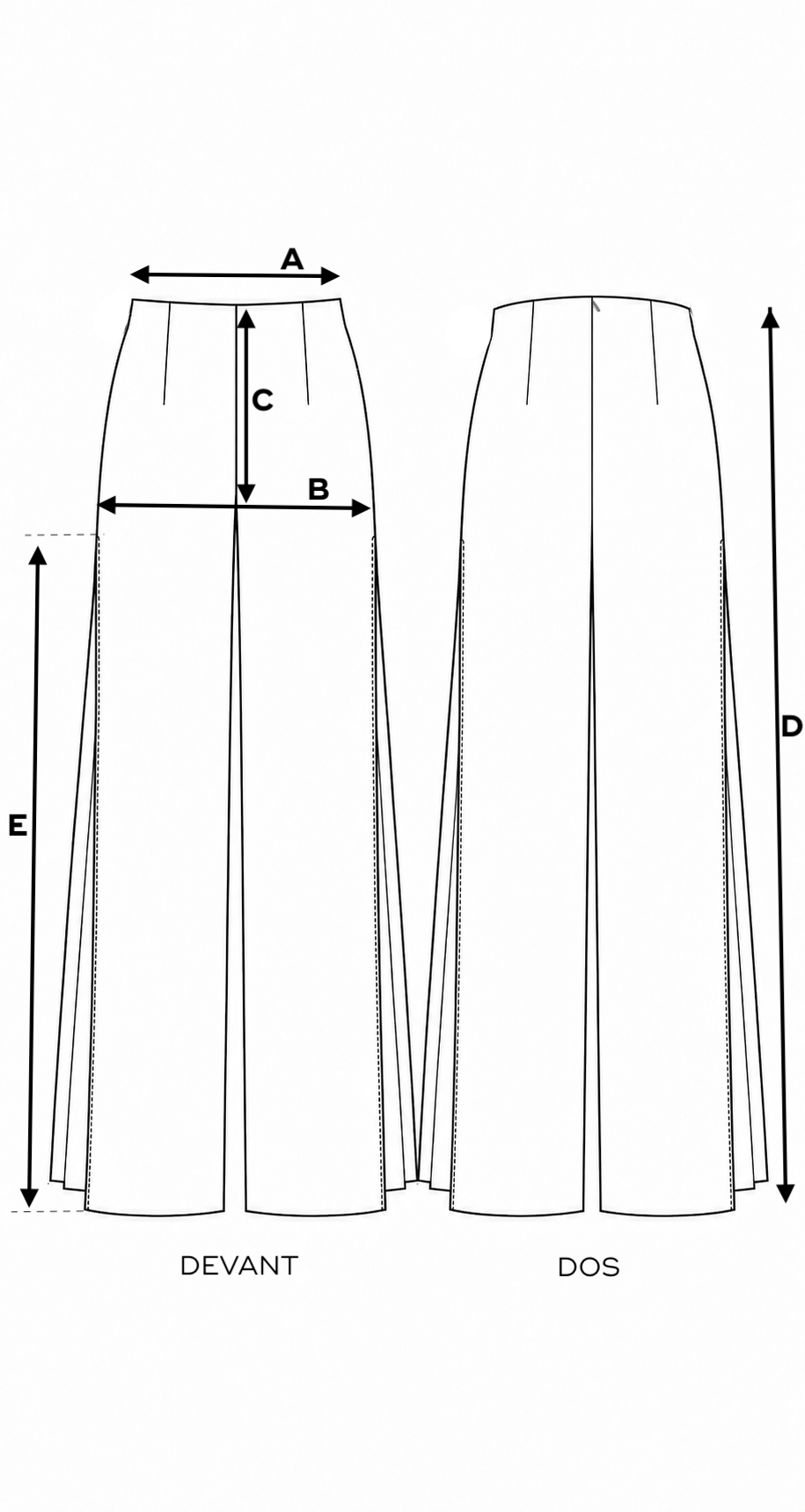 Croquis des mensurations