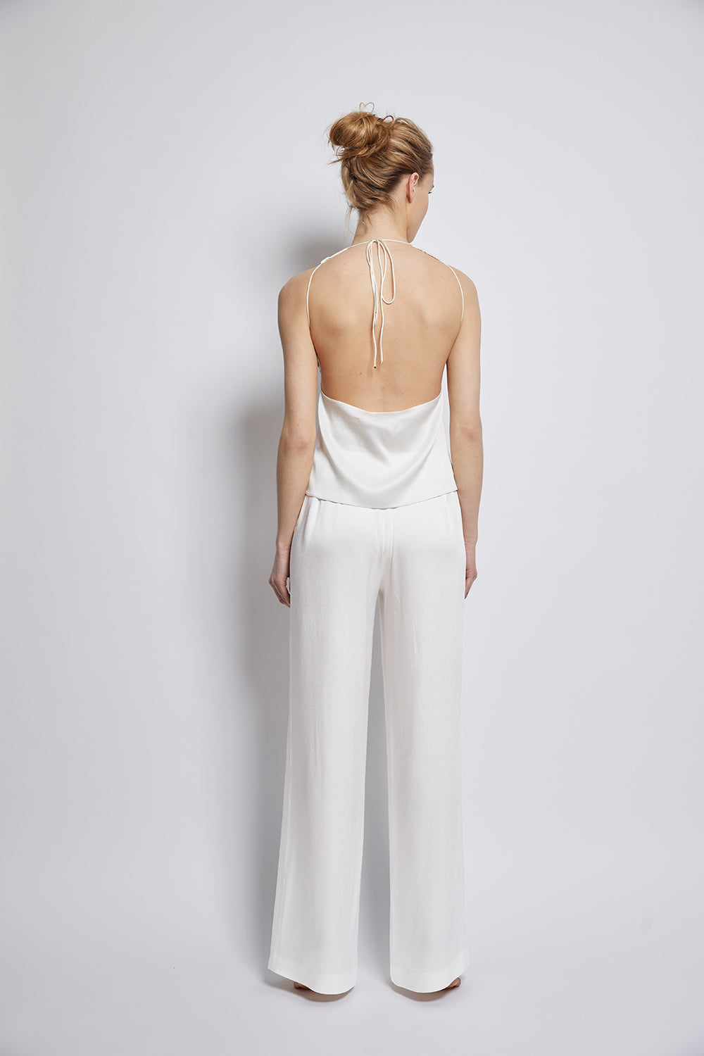 Pantalon blanc fluide taille haute store